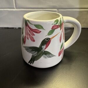 Emerson Creek Pottery‎ Mug Vintage 1993 Bedford Virginia Hummingbird Floral